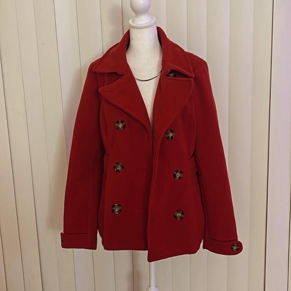 VINTAGE Wishful Park large red peacoat